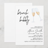 Invitation de Brunch et de Bubbly (Devant / Derrière)