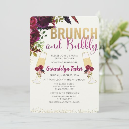 Invitation de Brunch et de Bubbly (Debout devant)