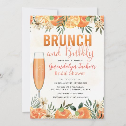 Invitation de Brunch et de Bubbly (Devant)
