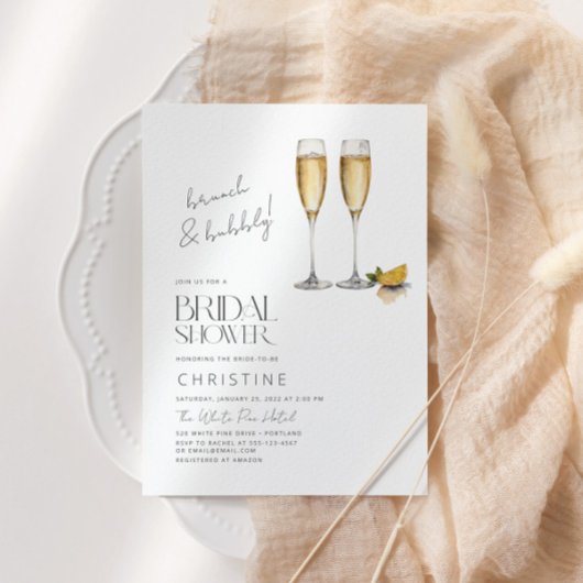 Invitation De Brunch Et De Bubbly Sparkle Bridal S