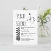 Invitation de brunch et de bulles avec un script t (Debout devant)