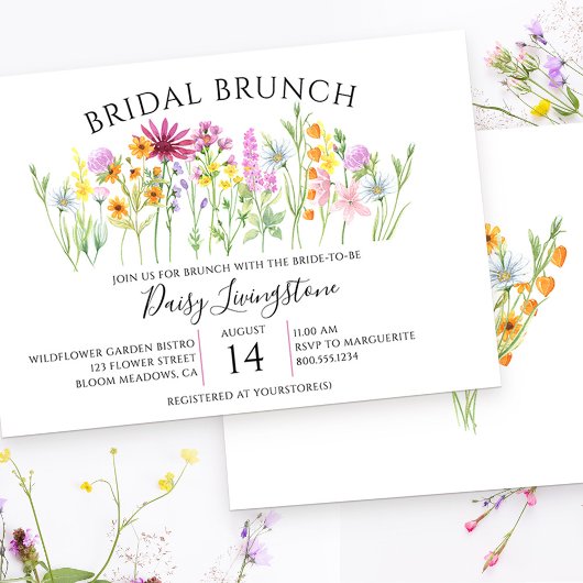Invitation de Brunch fleur sauvage Meadow