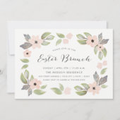 Invitation de Brunch Fleurs de Pâques (Devant)
