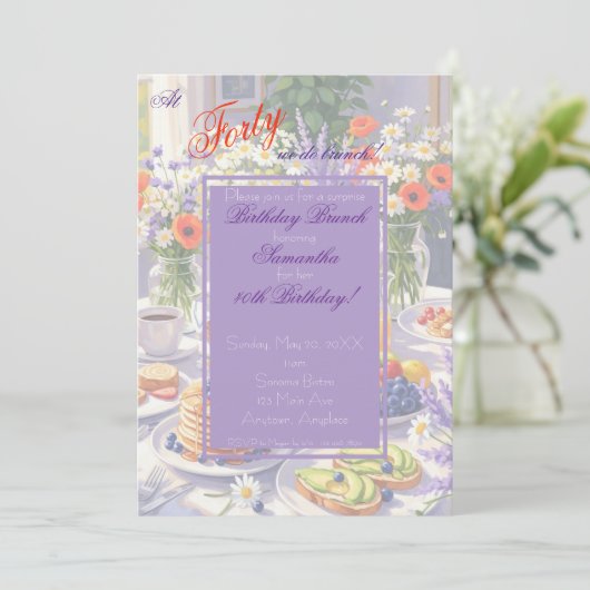 Invitation de Brunch Floral (Debout devant)