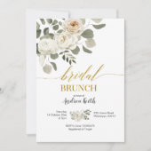 Invitation de Brunch Floral Blanc d'hiver (Devant)
