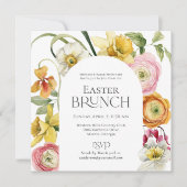 Invitation de brunch floral de jardin de printemps (Devant)