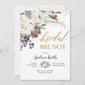 Invitation de Brunch Floral pour Noël d'hiver (Devant)