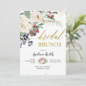 Invitation de Brunch Floral pour Noël d'hiver (Debout devant)