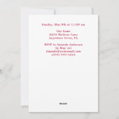 Invitation de brunch floral rose pour la fête des  (Dos)