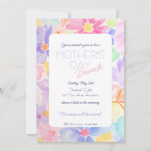 Invitation de brunch florale aquarelle pour la fêt