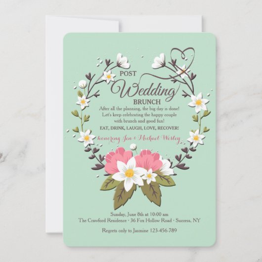 Invitation de Brunch Mariage de la Poste de couron (Devant)