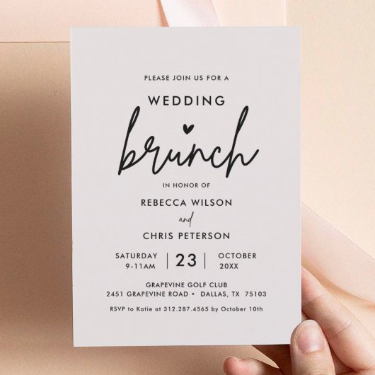 Invitation de Brunch minimaliste Post Mariage