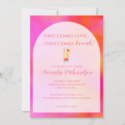 Invitation de Brunch nuptial coloré (Devant)