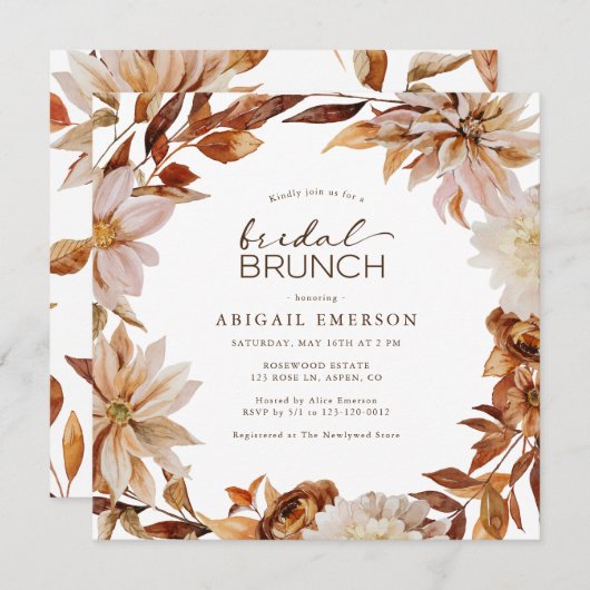 Invitation de Brunch nuptial d'automne (Devant / Derrière)