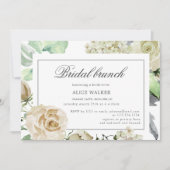 Invitation de Brunch nuptial floral de crème print (Devant)