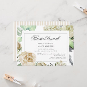 Invitation de Brunch nuptial floral de crème print