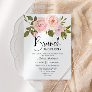 Invitation de Brunch nuptial floral et bosselé