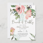 Invitation de Brunch nuptial floral et bosselé (Devant)