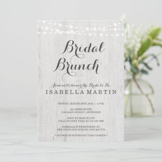 Invitation de Brunch nuptial - Mariage rustique (Debout devant)