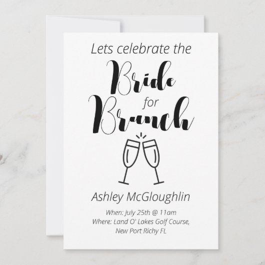 Invitation de brunch nuptial simple (Devant)