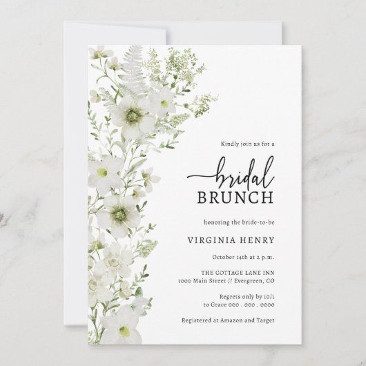 Invitation de Brunch nuptial vert (Devant)