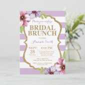 Invitation de Brunch nuptial violet or Floral (Debout devant)