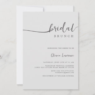 Invitation de brunch nuptiale à script simple