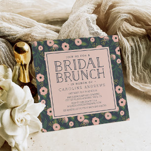 Invitation de brunch nuptiale de minuit Blush Bloo