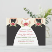 Invitation de brunch nuptiale (noir) (Debout devant)