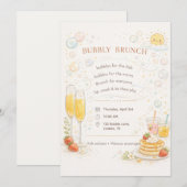 Invitation de brunch pétillant et fantaisiste (Devant / Derrière)