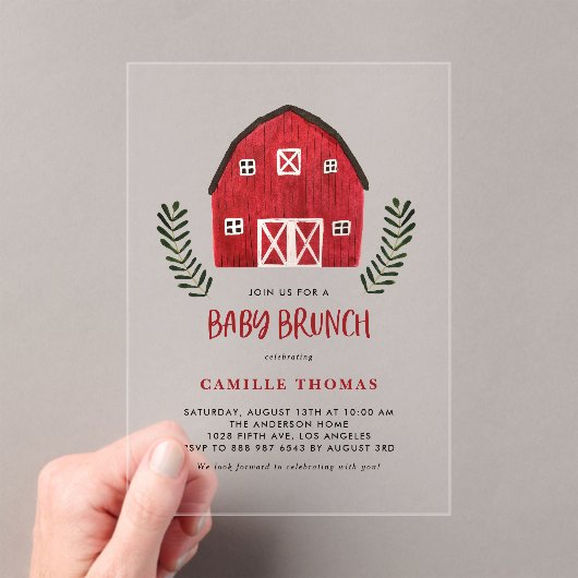 Invitation de brunch pour bébé à la ferme avec gra (In situ (ordinateur de poche))