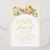 Invitation de brunch pour bébé fille florale bohèm (Recto)