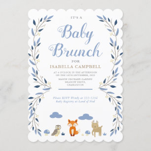 Invitation de Brunch pour bébés Woodland