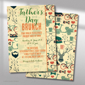 Invitation de brunch pour la fête des pères avec d