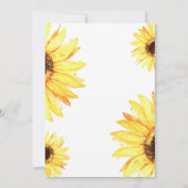 Invitation de Brunch pour la nuptiale de tournesol (Dos)