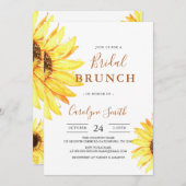 Invitation de Brunch pour la nuptiale de tournesol (Devant / Derrière)
