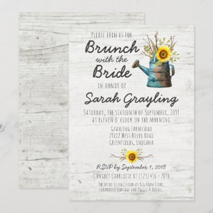 Invitation de brunch pour la nuptiale tournesol et