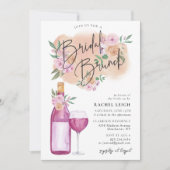 Invitation de Brunch pour mariée de vins floraux (Devant)