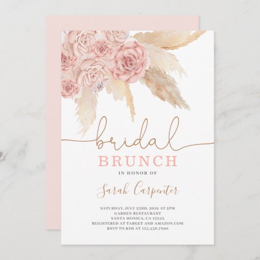 Invitation de brunch pour une baby shower de maria (Devant / Derrière)