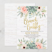 Invitation de brunch pour une douche de mariée sur (Devant / Derrière)