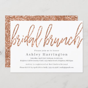 Invitation de Brunch rose Gold Bridal avec Parties