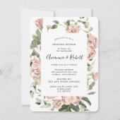 Invitation de brunch rustique rose pour le lendema (Devant)