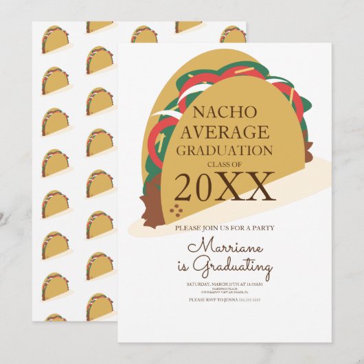 Invitation de brunch Taco Fiesta pour la remise de (Devant / Derrière)