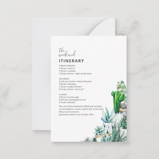 Invitation de budget de fête de week-end de Bachel (Dos)