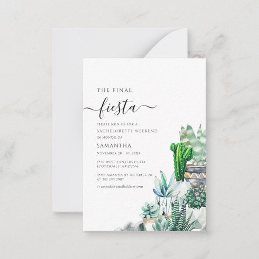 Invitation de budget de fête de week-end de Bachel (Devant)