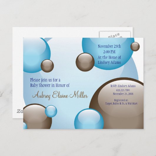 Invitation de bulle bleue et Brown en cluster (Devant / Derrière)