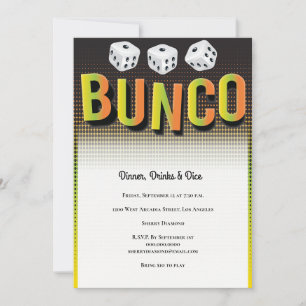 Invitation de Bunco Dice Game Party