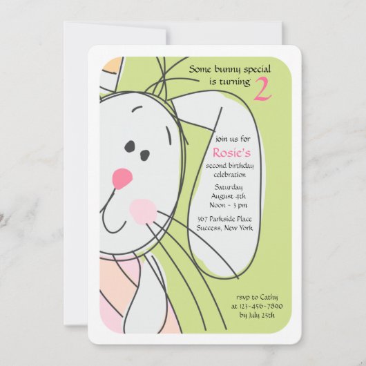 Invitation de Bunny Hide-and-Seek (Devant)