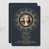 Invitation de câble ronde de photo de coeurs (Devant / Derrière)