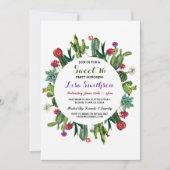 Invitation de cactus de fiesta de fête (Devant)